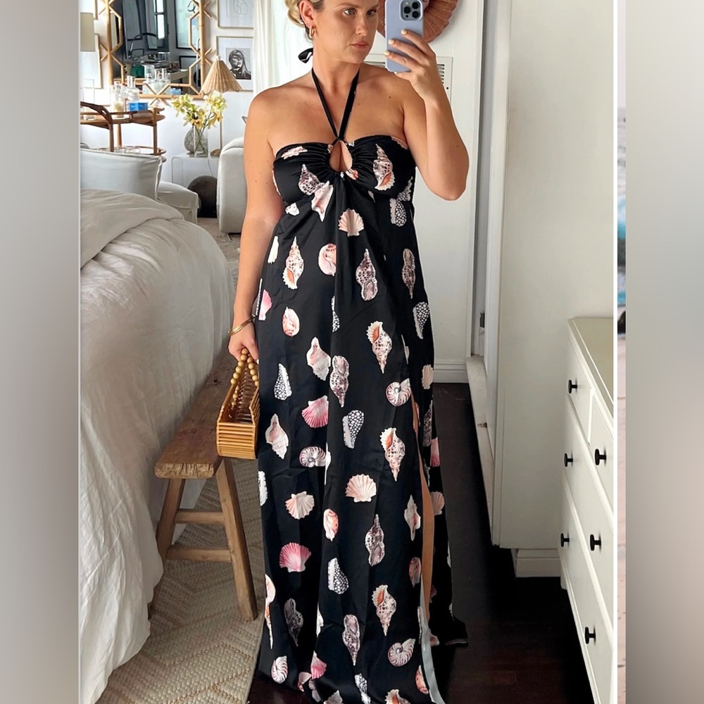 Show Me Your MuMu Black Seashell Maxi Dress